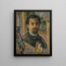 Selbstporträt mit der Statue - Gustave Loiseau — gerahmtes Bild an der Wand