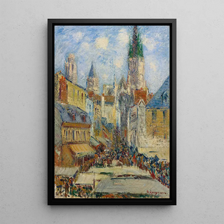 Gustave Loiseau - La Place De La Basse Vielle Tour Et Le March De La Place Rue De Lpicerie.webp