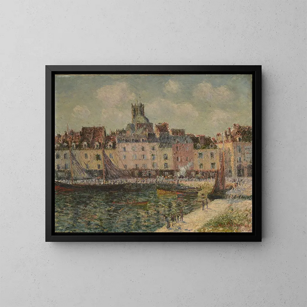 Der Quai Duquesne, Dieppe - Gustave Loiseau — gerahmtes Bild an der Wand