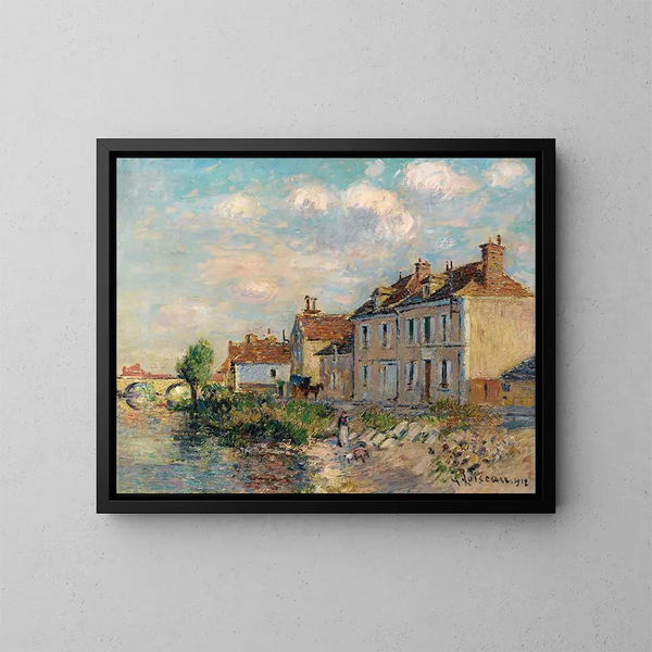 Le Quai Saint-Martin, Auxerre - Gustave Loiseau — gerahmtes Bild an der Wand