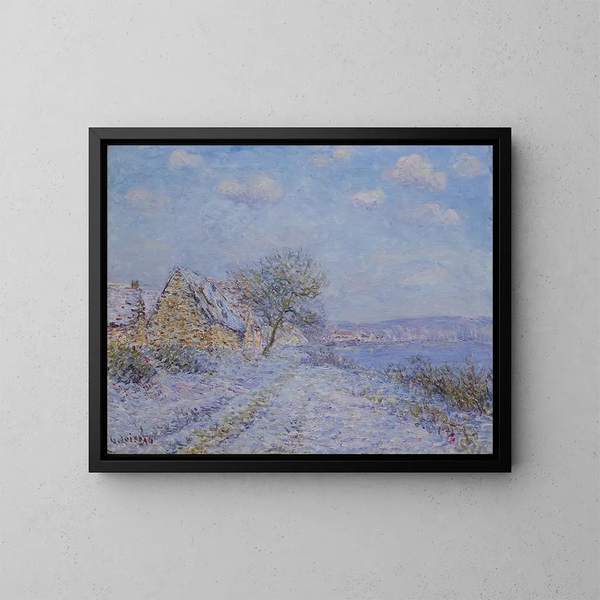 Tournedos sur Seine, neige, givre, soleil - Gustave Loiseau — gerahmtes Bild an der Wand