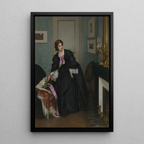 Blick auf die Uhr - Gustave Léonard de Jonghe — gerahmtes Bild an der Wand
