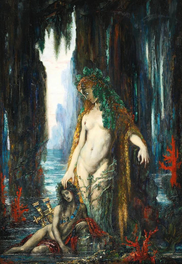Der Dichter und die Sirene 1893 - Gustave Moreau — gerahmtes Bild an der Wand