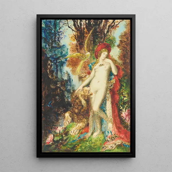 Der verliebte Löwe - Gustave Moreau — gerahmtes Bild an der Wand