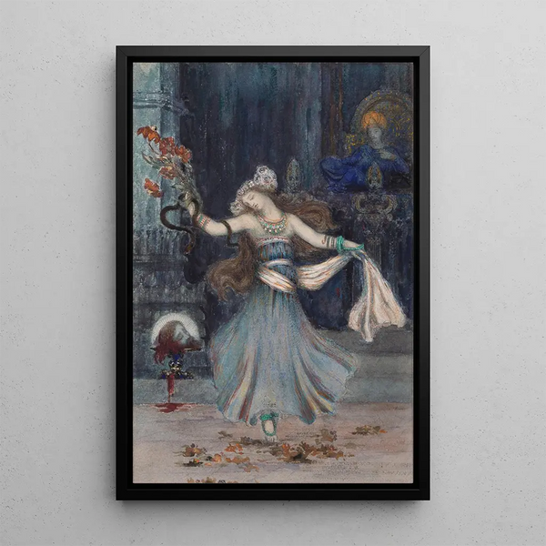 Salomé tanzend vor dem Kopf des Johannes des Täufers - Gustave Moreau — gerahmtes Bild an der Wand