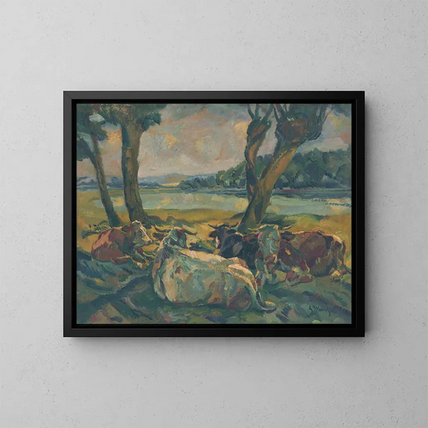 Vaches au repos - Gustav Mahler — gerahmtes Bild an der Wand