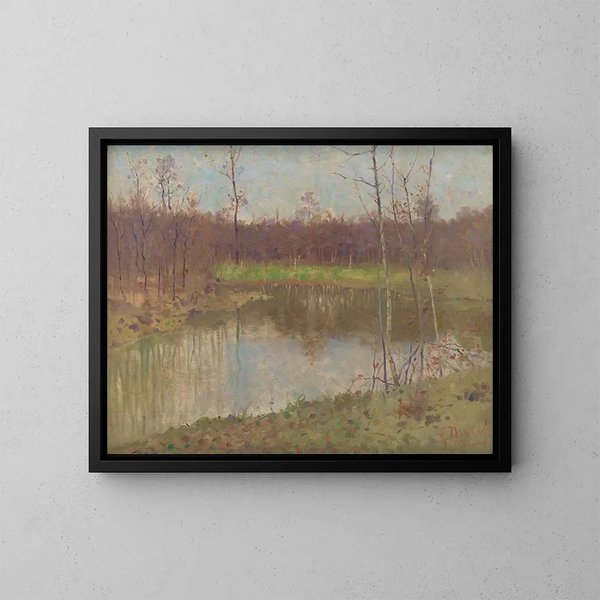 Landschaft mit einem Fischteich - Gustav Mahler — gerahmtes Bild an der Wand