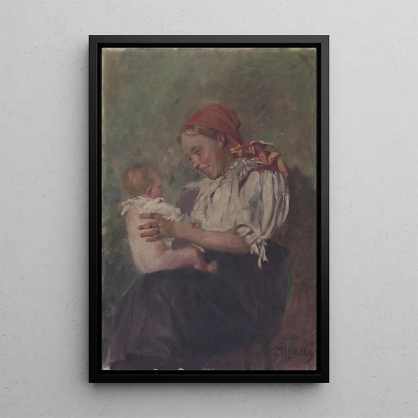 Mutter mit Kind - Gustav Mahler — gerahmtes Bild an der Wand