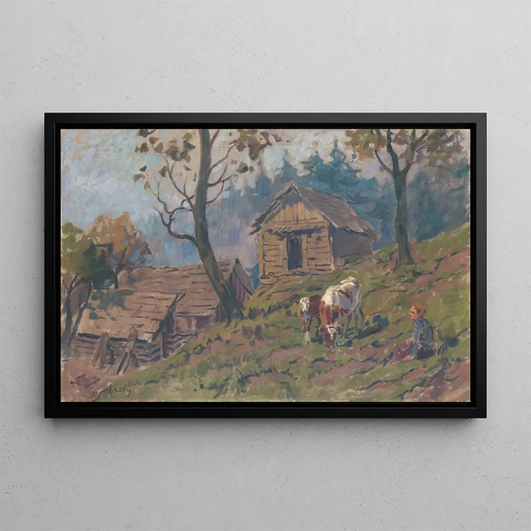 in der Nähe des Schafhofs - Gustav Mahler — gerahmtes Bild an der Wand