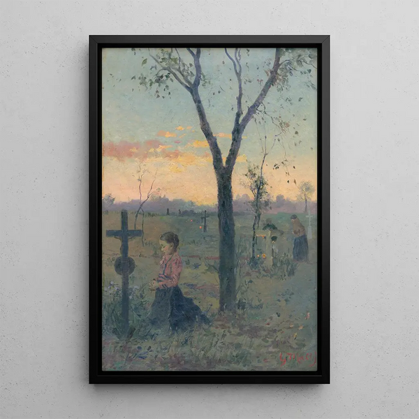 Stille Andacht auf einem Grab - Gustav Mahler — gerahmtes Bild an der Wand