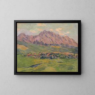 Das Dorf Sub-Tatran von Menguovce - Gustav Mahler — gerahmtes Bild an der Wand