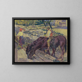 Bewässerung der Pferde - Gustav Mahler — gerahmtes Bild an der Wand