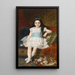 Portrait einer Mädchen in weißem Kleid mit blauer Gürtel - György Vastagh — gerahmtes Bild an der Wand
