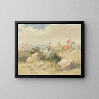 Die Freuden der Jagd - Hablot Knight Browne — gerahmtes Bild an der Wand