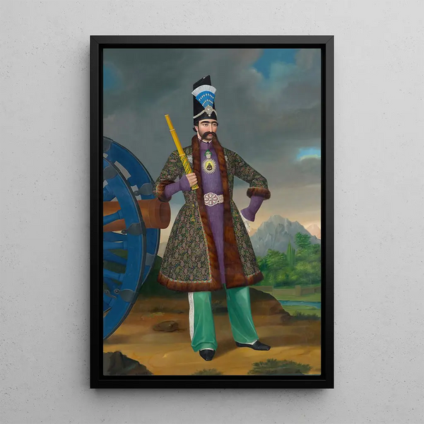 Der Chah des Perser Naser al-Din Shah - Hakob Hovnatanjan — gerahmtes Bild an der Wand