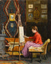 Mädchen Malerin und ihr Atelier - Halil Pasha — Ansicht des Kunstwerks