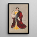 Frau in gelbem Kleid und rotem Mantel - Hamilton King — gerahmtes Bild an der Wand