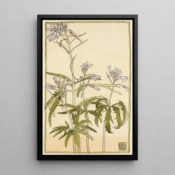 Blumen Rosen mit grünen stacheligen Blättern - Hannah Borger Overbeck — gerahmtes Bild an der Wand