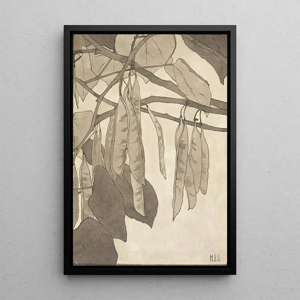 Bourgeon rouge sur fond gris - Hannah Borger Overbeck — gerahmtes Bild an der Wand
