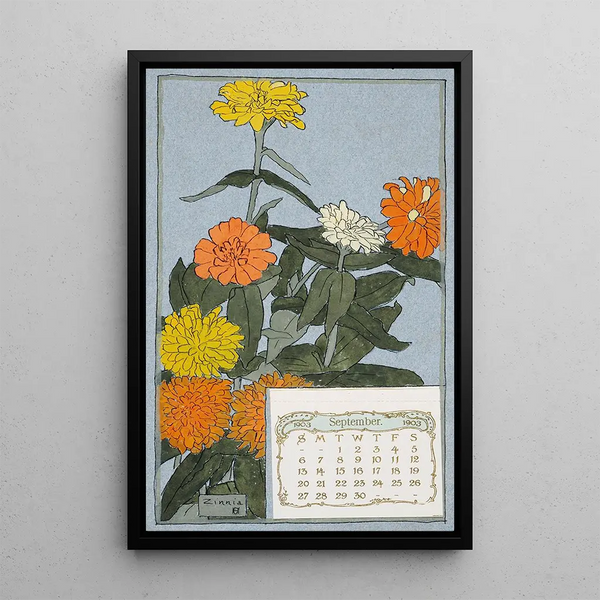 Zinnia - Hannah Borger Overbeck — gerahmtes Bild an der Wand