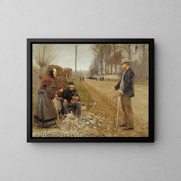 "Des gens au bord de la route" - Hans Andersen Brendekilde — gerahmtes Bild an der Wand