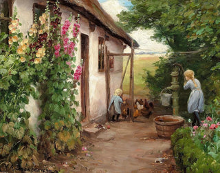 Vor dem Bauernhaus - Hans Andersen Brendekilde — Ansicht des Kunstwerks