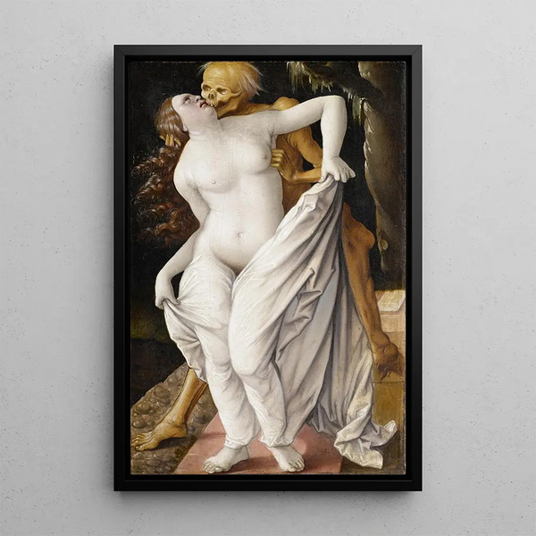 Die Tod und die Frau - Hans Baldung — gerahmtes Bild an der Wand