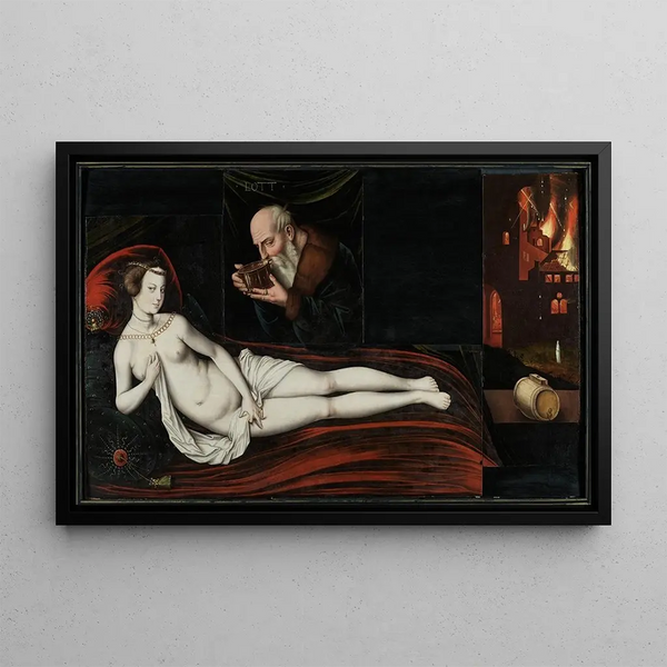 Die älteste Tochter Lot - Hans Baldung — gerahmtes Bild an der Wand