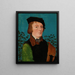 Portrait eines Mannes vor einer Rosenhecke - Hans Baldung — gerahmtes Bild an der Wand