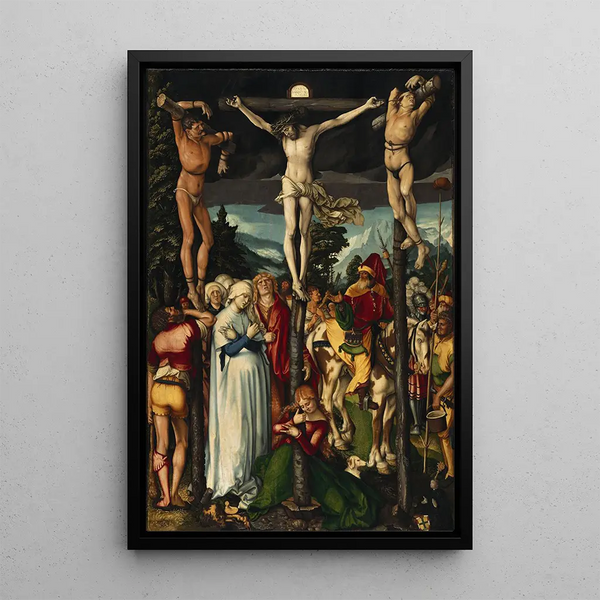 Die Kreuzigung Christi - Hans Baldung — gerahmtes Bild an der Wand