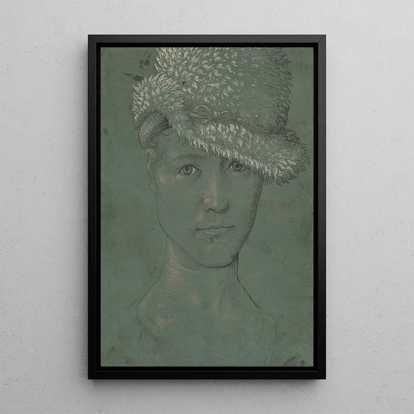 Selbstporträt in der Jugend - Hans Baldung — gerahmtes Bild an der Wand