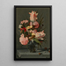 Blumen in einer Vase aus Glas auf einer Fensterbank - Hans Bollongier — gerahmtes Bild an der Wand