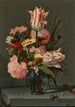 Blumen in einer Vase aus Glas auf einer Fensterbank - Hans Bollongier — Ansicht des Kunstwerks