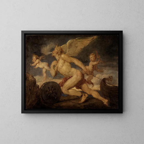 Allegorie der Kraft des Dampfes - Hans Canon — gerahmtes Bild an der Wand