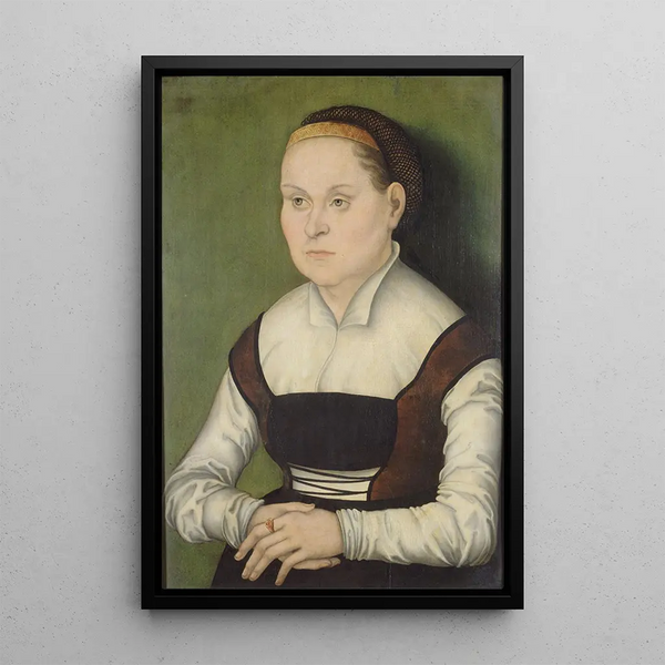 Portrait einer Frau - Hans Cranach — gerahmtes Bild an der Wand