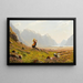 Junge Frau beim alpinen Sommer-Spaziergang - Hans Dahl — gerahmtes Bild an der Wand