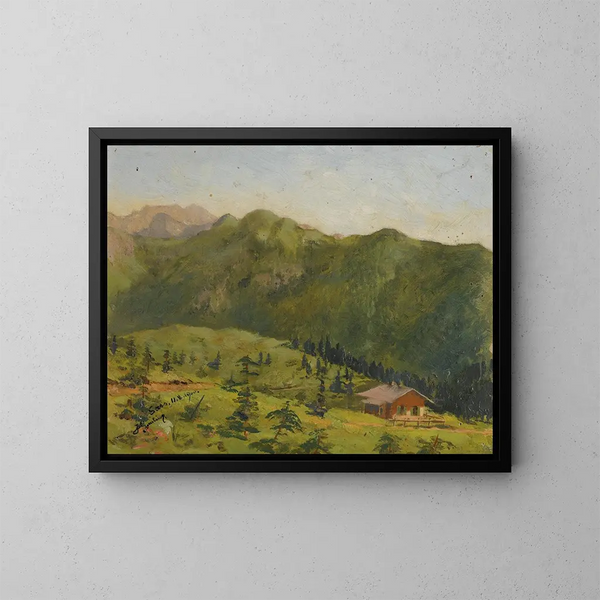 Der Jagdschlösschen von Saas im Liechtenstein - Hans Gantner — gerahmtes Bild an der Wand