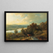 Landschaft am Seeufer - Hans Gude — gerahmtes Bild an der Wand