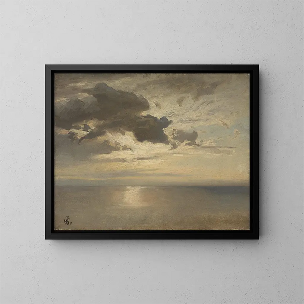 Studie der Wolken über dem Meer - Hans Gude — gerahmtes Bild an der Wand