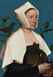 Eine Dame mit einem Eichhörnchen und einer Amsel - Hans Holbein der Jüngere — Ansicht des Kunstwerks
