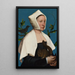 Eine Dame mit einem Eichhörnchen und einer Amsel - Hans Holbein der Jüngere — gerahmtes Bild an der Wand