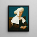 Portrait einer Frau - Hans Holbein der Jüngere — gerahmtes Bild an der Wand