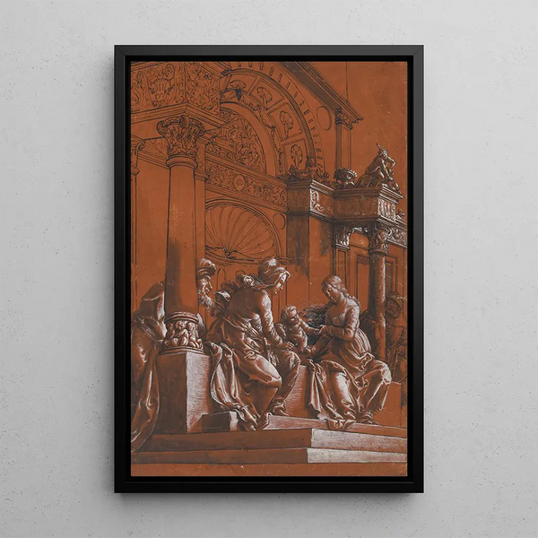 Die Heilige Familie - Hans Holbein der Jüngere — gerahmtes Bild an der Wand