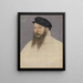 Portrait eines Mannes mit schwarzem Barett - Hans Hug Kluber — gerahmtes Bild an der Wand