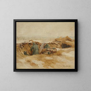 Schutzgraben - Hans Larwin — gerahmtes Bild an der Wand