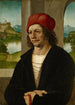 Portrait eines Mannes mit rotem Hut - Hans Leonhard Schäufelein — Ansicht des Kunstwerks
