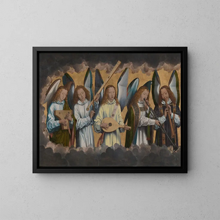 Engel Musiker - Hans Memling — gerahmtes Bild an der Wand