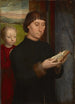 Portrait eines Mannes beim Lesen - Hans Memling — Ansicht des Kunstwerks