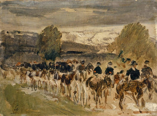 L'artillerie de Neuchâtel en marche de Thun à Fribourg - Hans Sandreuter — Ansicht des Kunstwerks