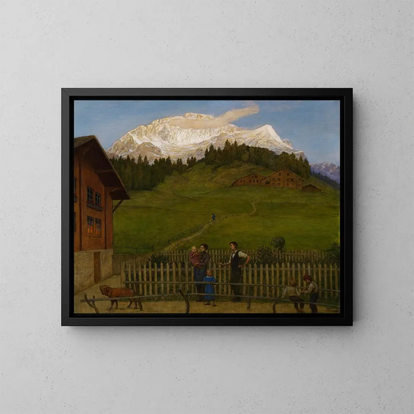 Abend in der Schweiz II - Hans Thoma — gerahmtes Bild an der Wand